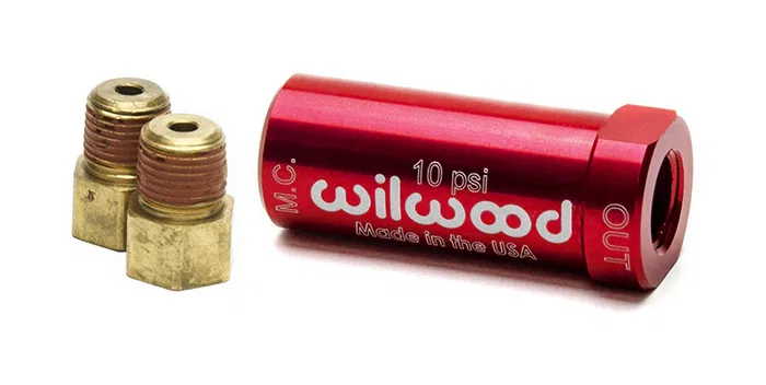 260-13784 – WILWOOD Brake Residual Pressure Valve, 10 Pound Pressure Anodized Red Aluminum With 1/8-27 Inch NPT And 3...